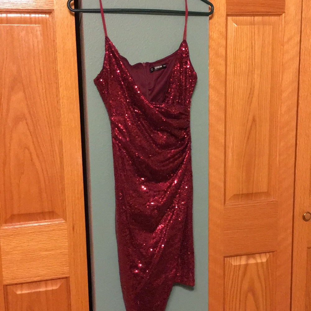 Red sequin dress